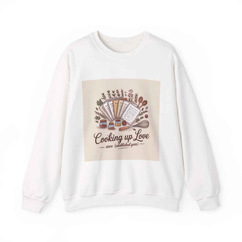 Cooking Up Love Sweatshirt | Cozy Unisex Crewneck for Food Lovers