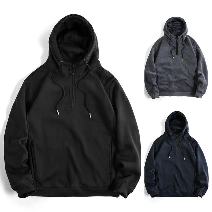 Men's Loose Casual Solid Color Hoodie