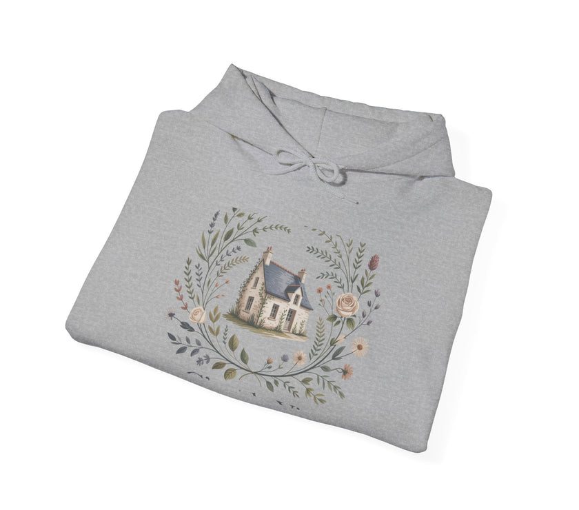 Cozy Nature-Themed Unisex Hoodie with House Design