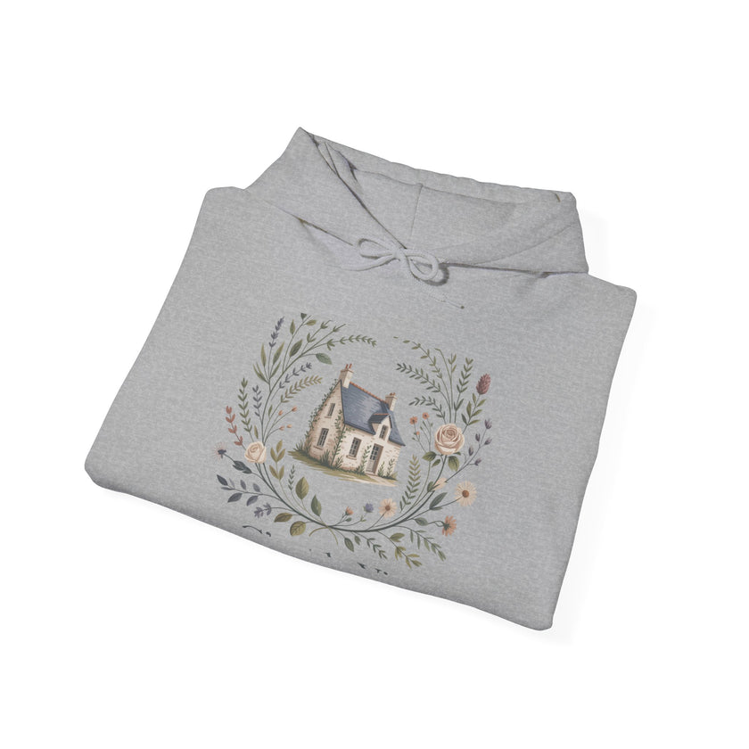 Cozy Nature-Themed Unisex Hoodie with House Design