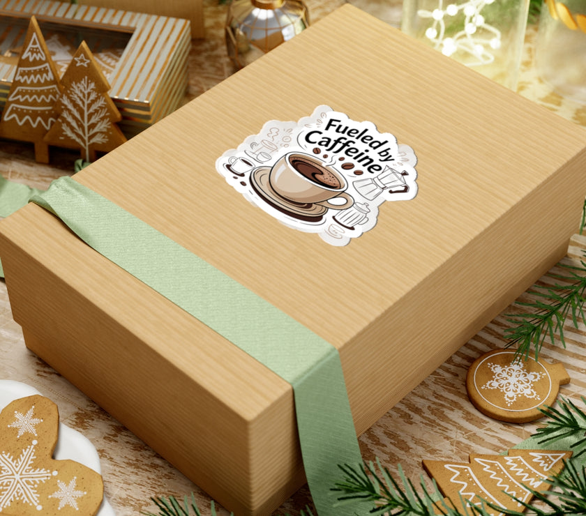 Coffee Lover Kiss-Cut Stickers - Fueled by Caffeine Design