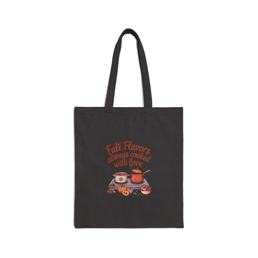 Fall Flavors Cotton Canvas Tote Bag - Perfect for Kitchen Lovers