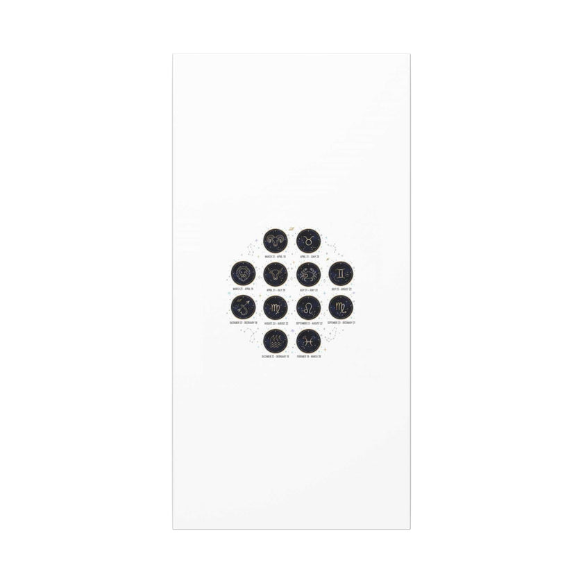 Zodiac Constellation Chart Canvas | Astrology Art Print, Metallic Galaxy