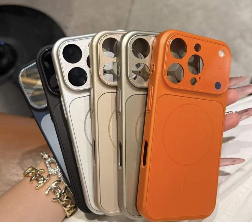 Solid Color All-inclusive Magnetic Phone Case in various colors for iPhone models with shockproof and magnetic features