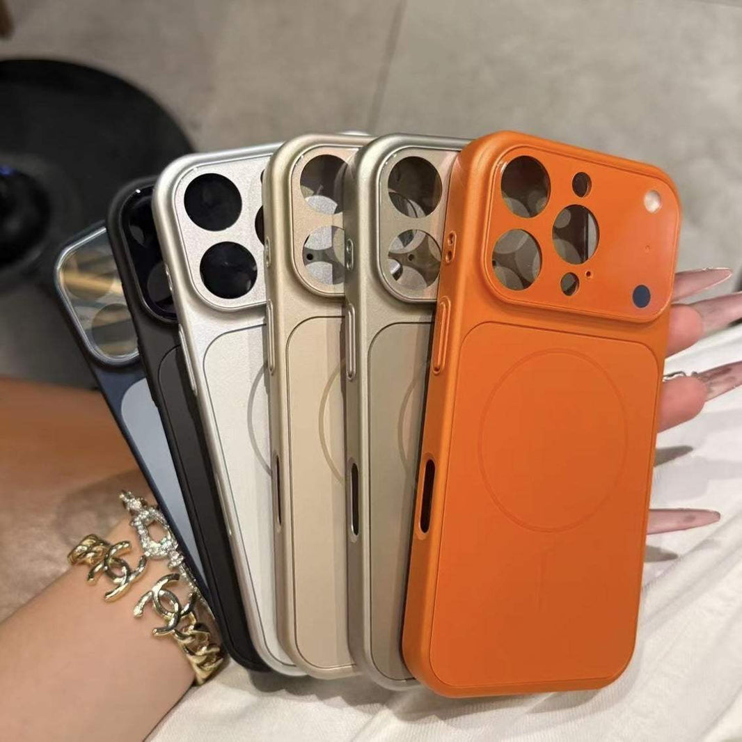 Solid Color All-inclusive Magnetic Phone Case in various colors for iPhone models with shockproof and magnetic features