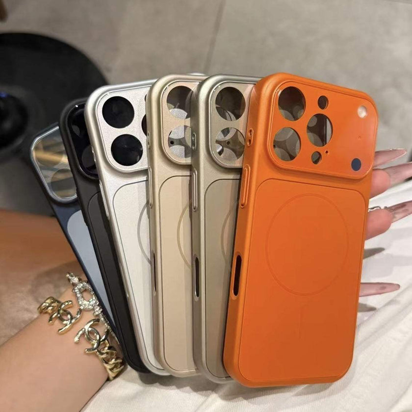 Solid Color All-inclusive Magnetic Phone Case in various colors for iPhone models with shockproof and magnetic features
