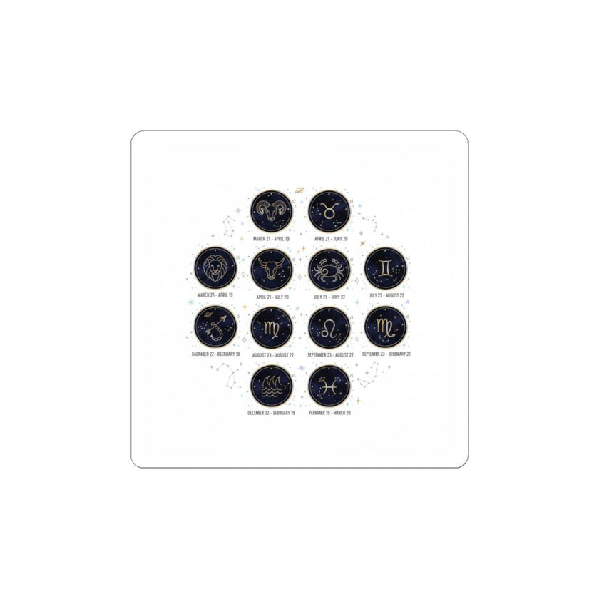 Zodiac Constellation Circle Kiss-Cut Stickers | Astrological, Metallic Accent