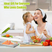 12 In 1 Vegetable Chopper With Container Kitchen Food Slicer Dicer Grater Peeler Egg Separator Hand Protector For Onion Salad Potato GPCT2055Pro