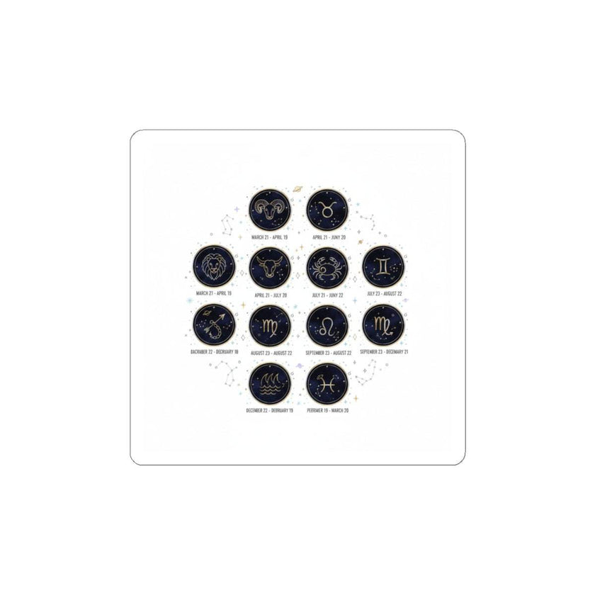 Zodiac Constellation Circle Kiss-Cut Stickers | Astrological, Metallic Accent