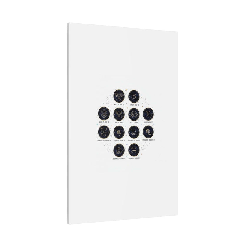Zodiac Constellation Chart Canvas | Astrology Art Print, Metallic Galaxy