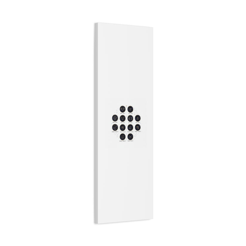 Zodiac Constellation Chart Canvas | Astrology Art Print, Metallic Galaxy