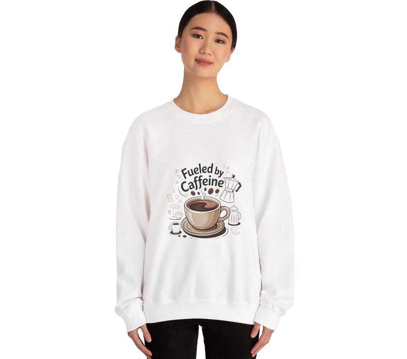 Coffee Lover's Crewneck Sweatshirt - Fueled by Caffeine