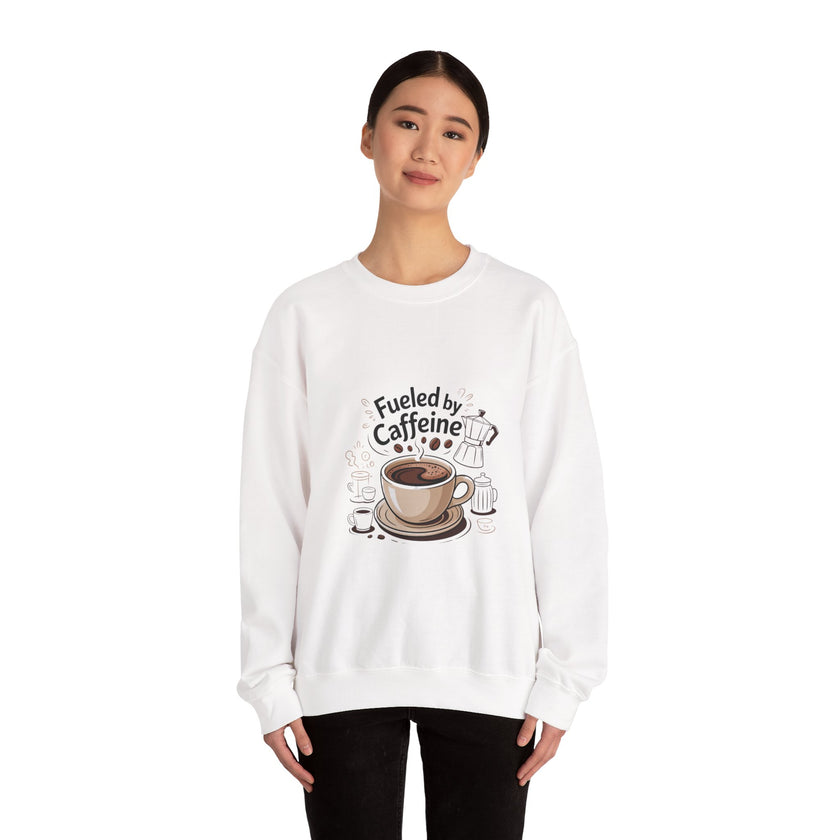 Coffee Lover's Crewneck Sweatshirt - Fueled by Caffeine