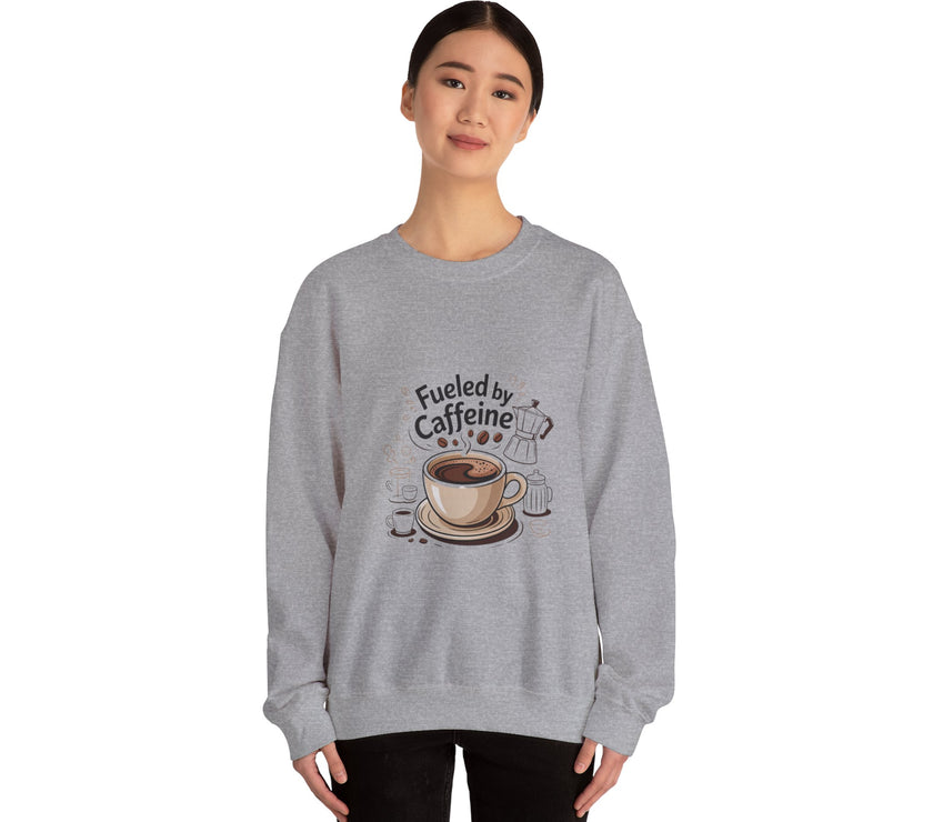 Coffee Lover's Crewneck Sweatshirt - Fueled by Caffeine