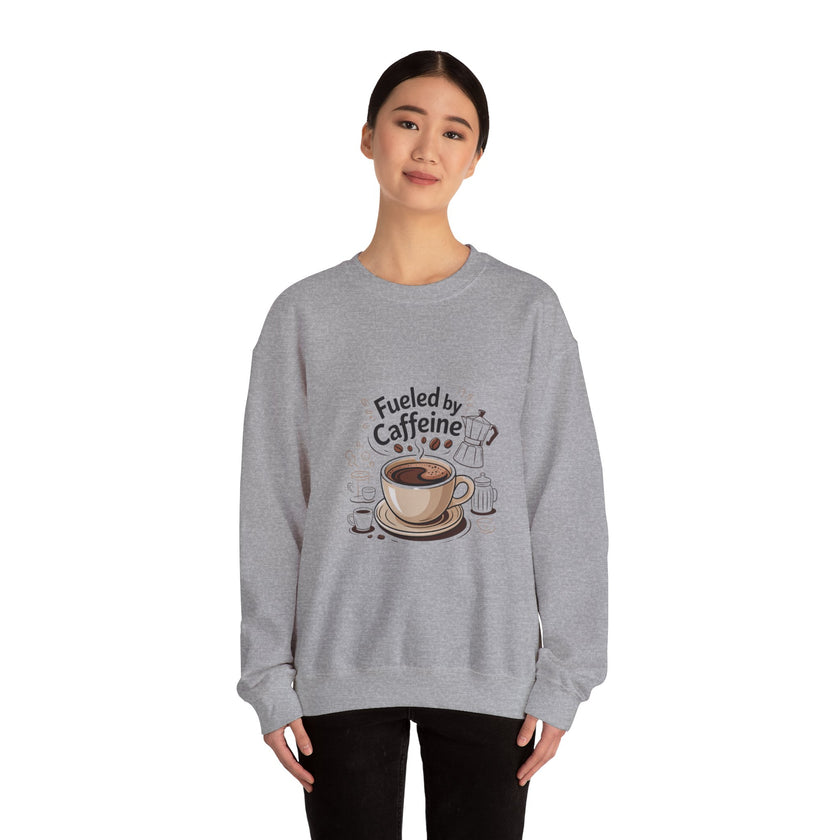 Coffee Lover's Crewneck Sweatshirt - Fueled by Caffeine