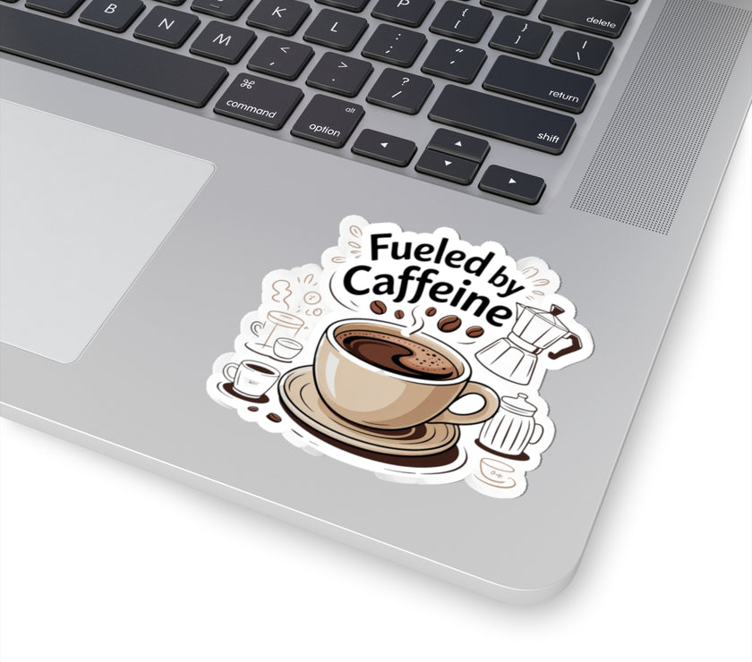 Coffee Lover Kiss-Cut Stickers - Fueled by Caffeine Design