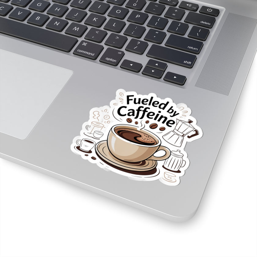 Coffee Lover Kiss-Cut Stickers - Fueled by Caffeine Design