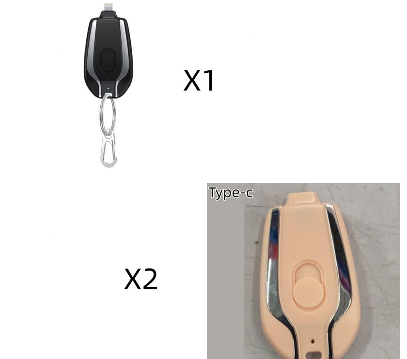 1500mAh Mini Power Emergency Pod Keychain Charger With Type-C Ultra-Compact Mini Battery Pack Fast Charging Backup Power Bank