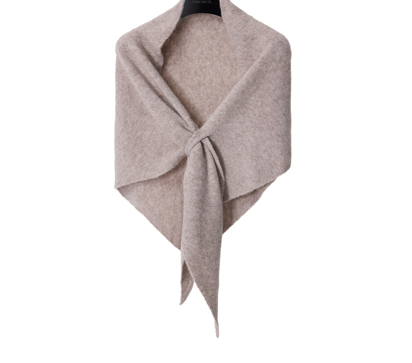 Winter Triangular Shawl INS Solid Color Soft Thickened Knitted Neck Wrap Korean Version Warm Shawl For Women