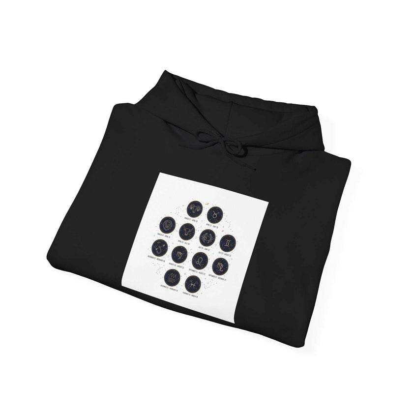 Minimal Constellation Grid Hoodie | Astrological Zodiac, Metallic Dot Galaxy