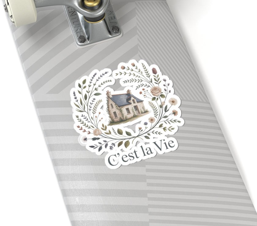 C'est la Vie Floral Kiss-Cut Stickers | Aesthetic Home Decor