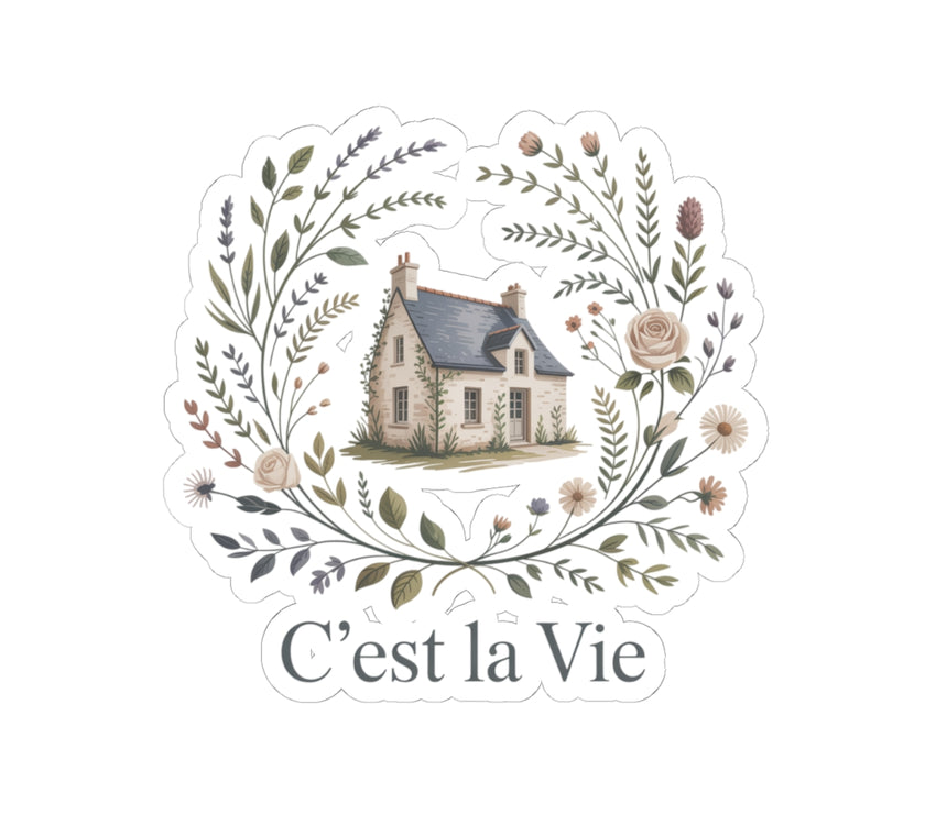C'est la Vie Floral Kiss-Cut Stickers | Aesthetic Home Decor