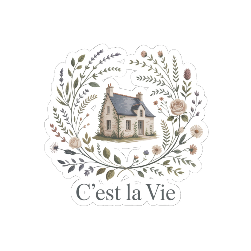 C'est la Vie Floral Kiss-Cut Stickers | Aesthetic Home Decor