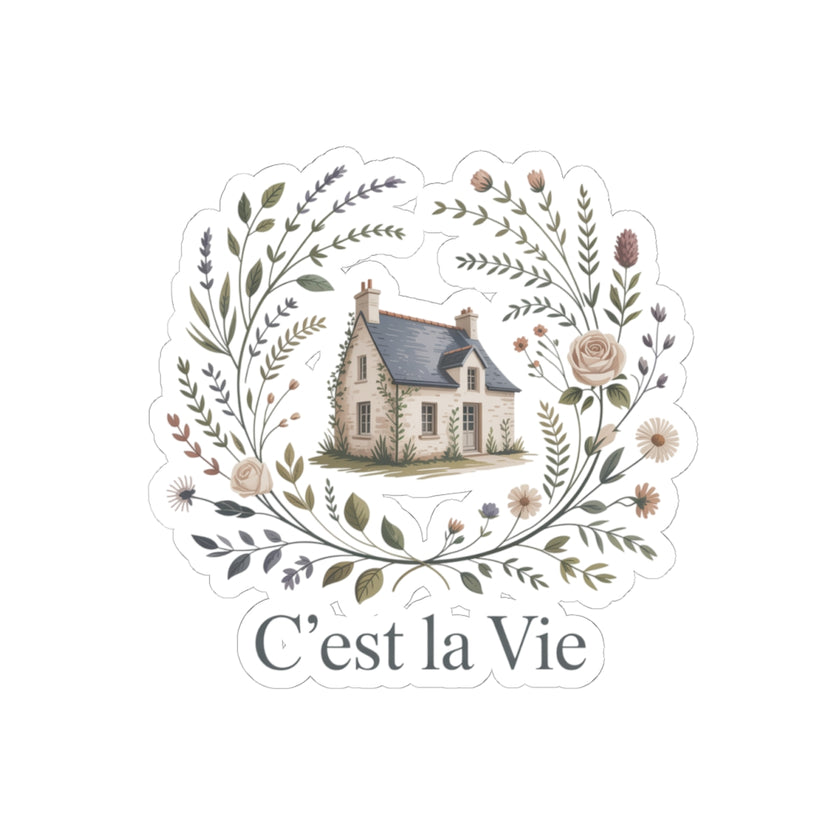 C'est la Vie Floral Kiss-Cut Stickers | Aesthetic Home Decor