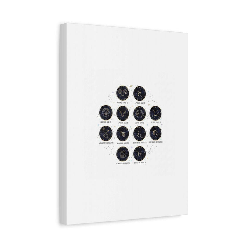 Zodiac Constellation Chart Canvas | Astrology Art Print, Metallic Galaxy