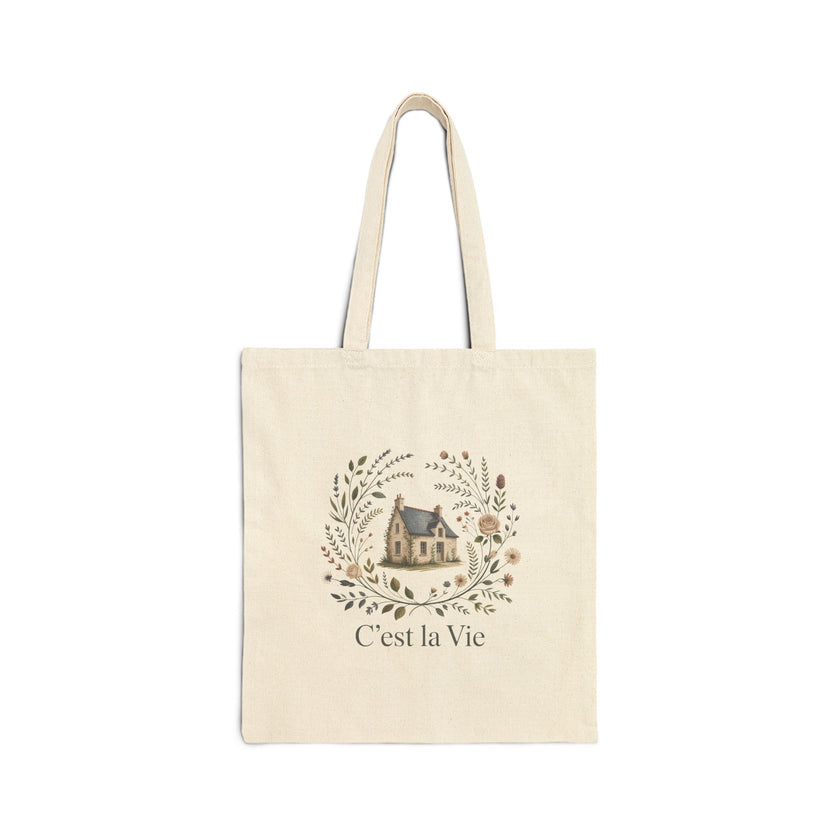 C'est la Vie Cotton Canvas Tote Bag