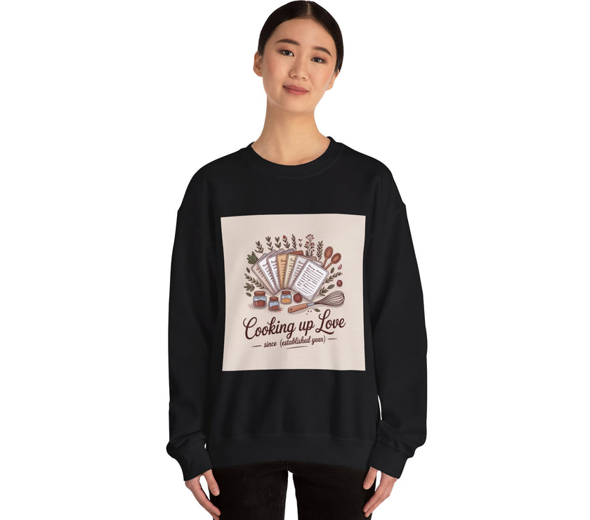 Cooking Up Love Sweatshirt | Cozy Unisex Crewneck for Food Lovers