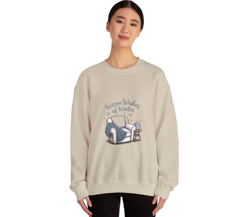 Cozy Winter Sweatshirt with 'Warm Wishes of Winter' Design
