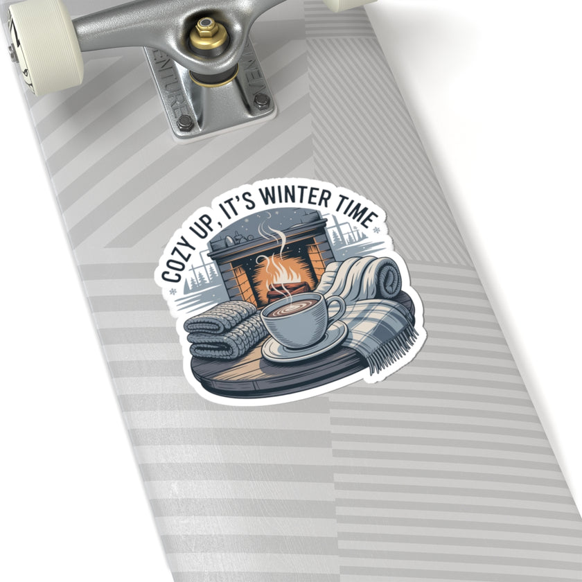 Cozy Winter Time Kiss-Cut Stickers - Perfect for Home Decor & Gifts