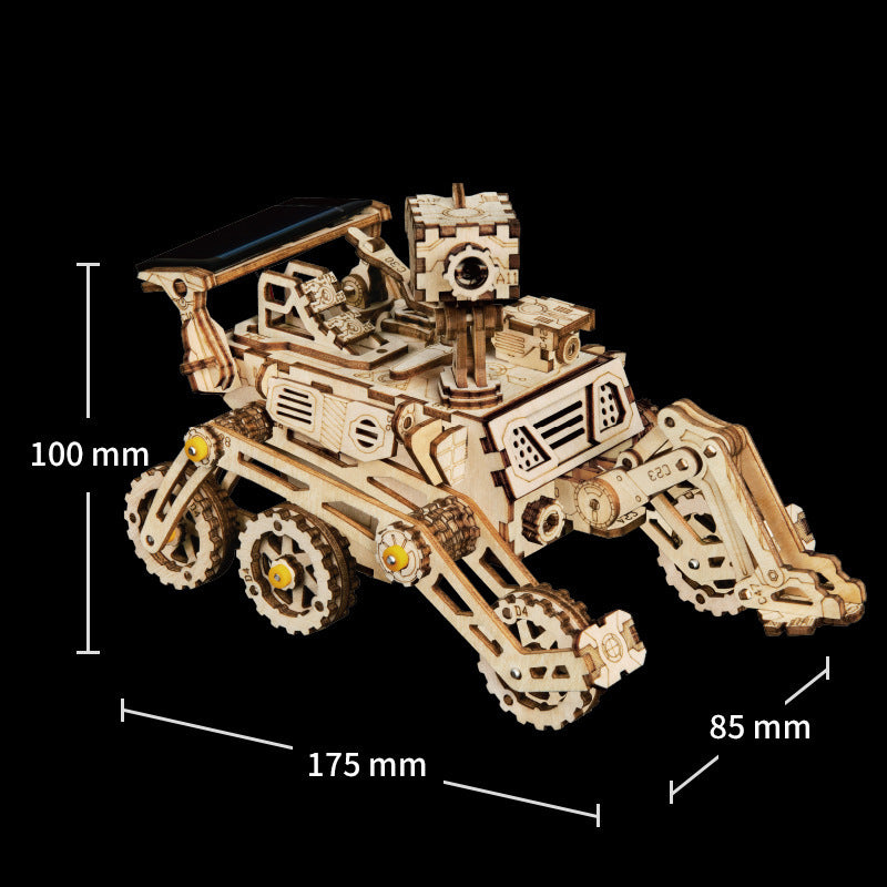 4 wooden solar toy cars