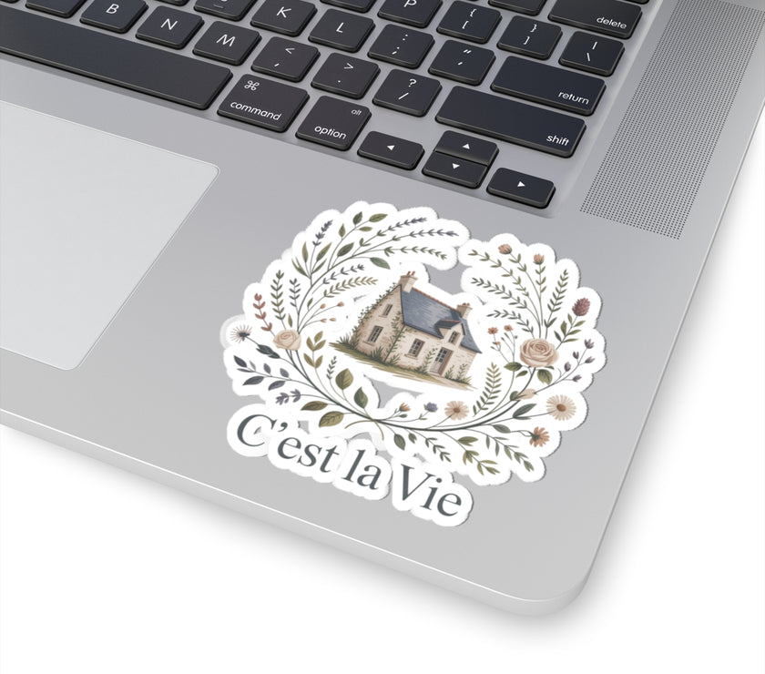 C'est la Vie Floral Kiss-Cut Stickers | Aesthetic Home Decor