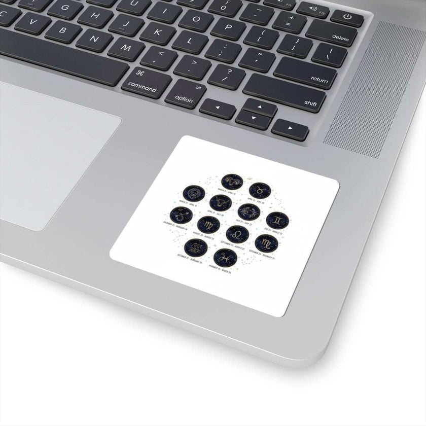Zodiac Constellation Circle Kiss-Cut Stickers | Astrological, Metallic Accent