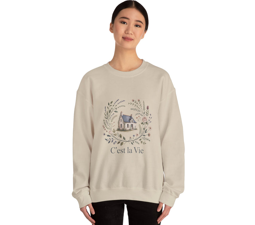 C'est La Vie Crewneck Sweatshirt - Cozy Unisex Fashion for Everyday Wear