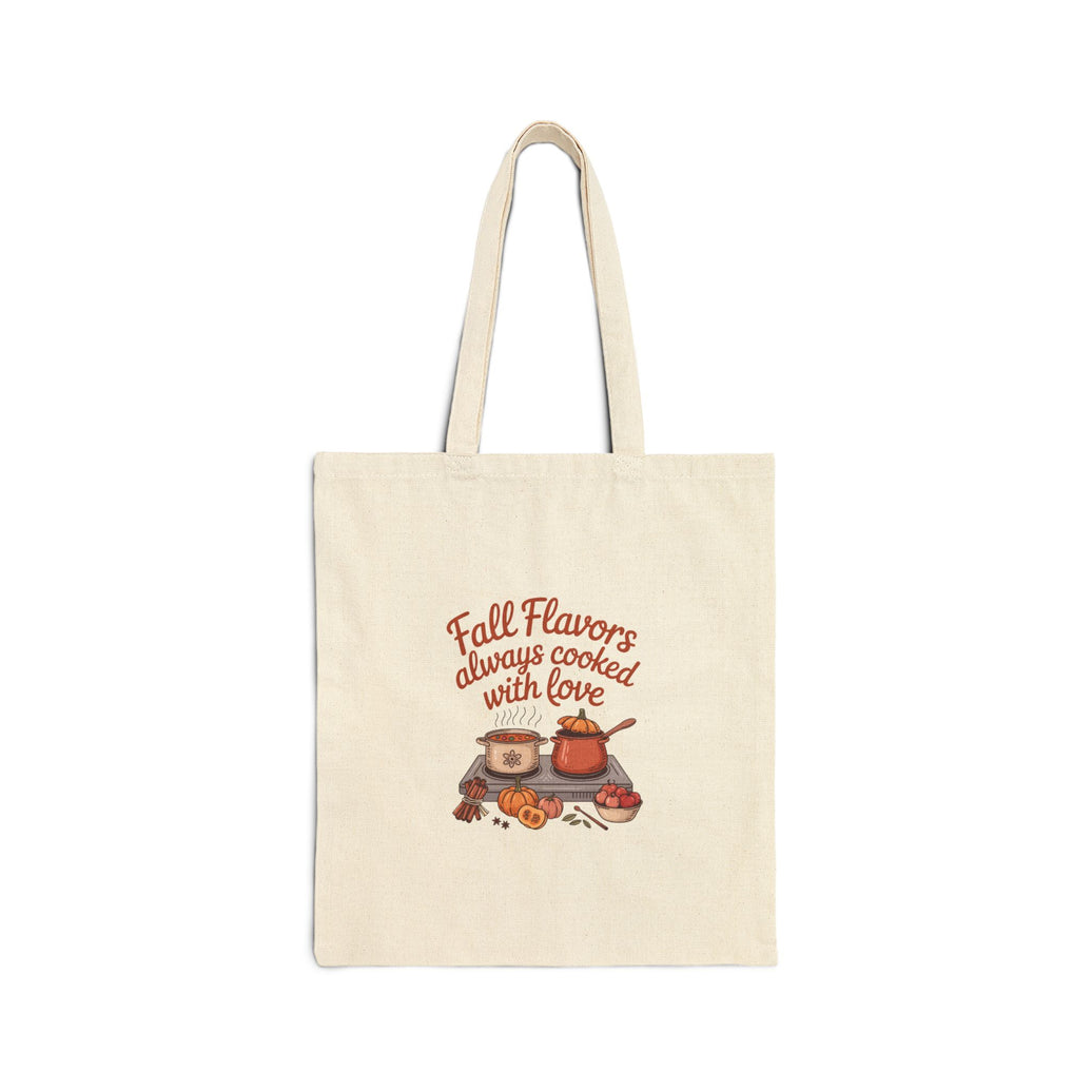 Fall Flavors Cotton Canvas Tote Bag - Perfect for Kitchen Lovers