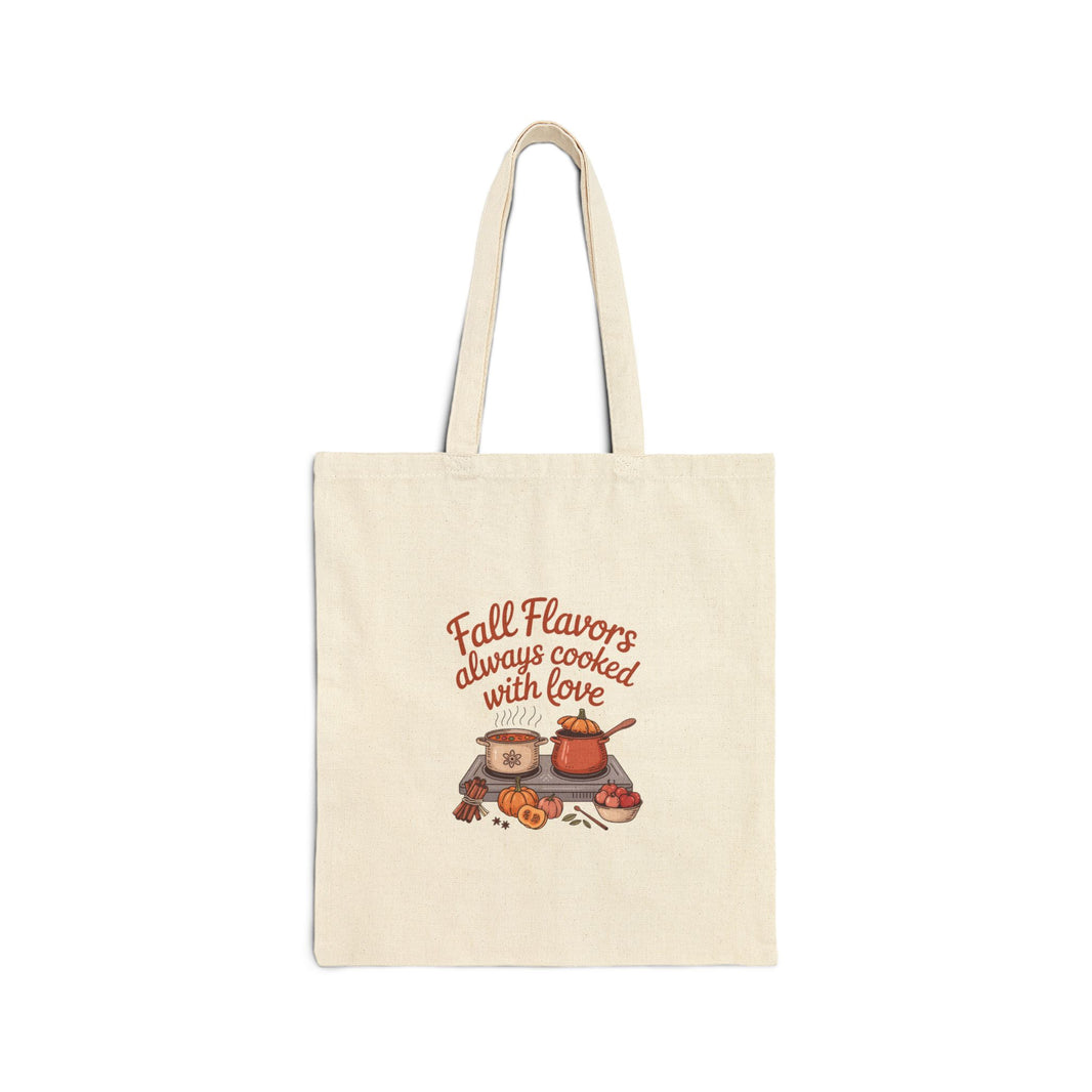 Fall Flavors Cotton Canvas Tote Bag - Perfect for Kitchen Lovers