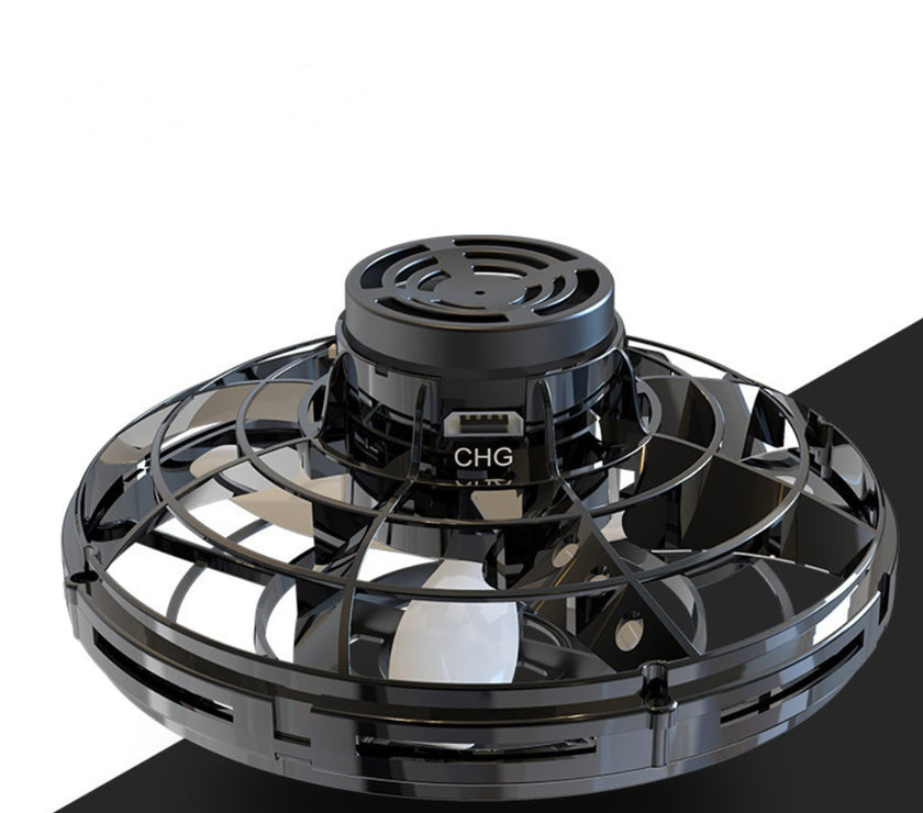 Mini Fingertip Gyro Interactive Decompression Toy Drone LED UFO Type Flying Helicopter Spinner Toy Kids