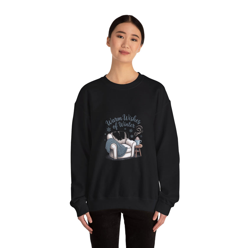 Cozy Winter Sweatshirt with 'Warm Wishes of Winter' Design