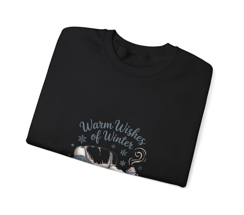 Cozy Winter Sweatshirt with 'Warm Wishes of Winter' Design