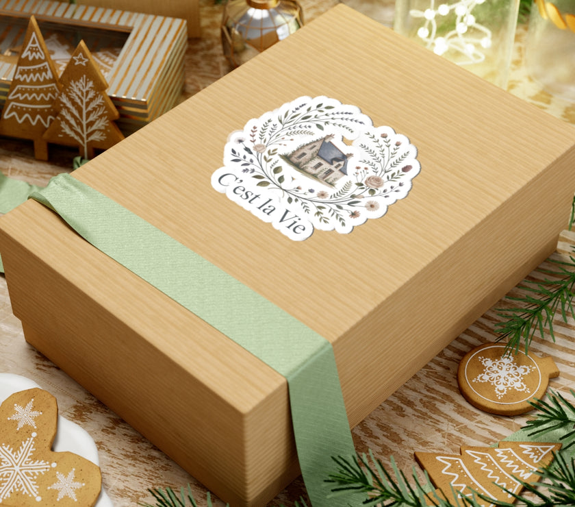 C'est la Vie Floral Kiss-Cut Stickers | Aesthetic Home Decor