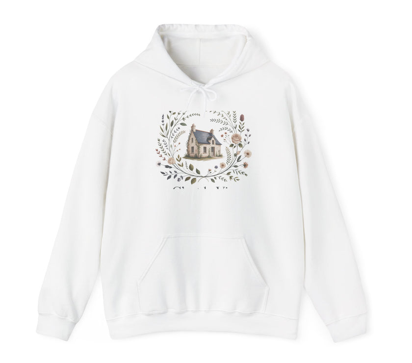 Cozy Nature-Themed Unisex Hoodie with House Design