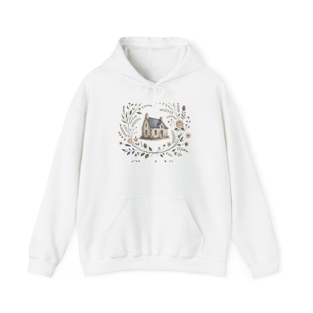 Cozy Nature-Themed Unisex Hoodie with House Design