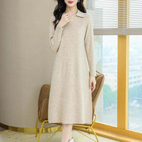 Lapel Knitted Dress
