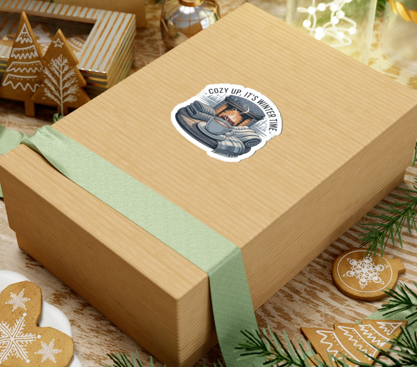 Cozy Winter Time Kiss-Cut Stickers - Perfect for Home Decor & Gifts