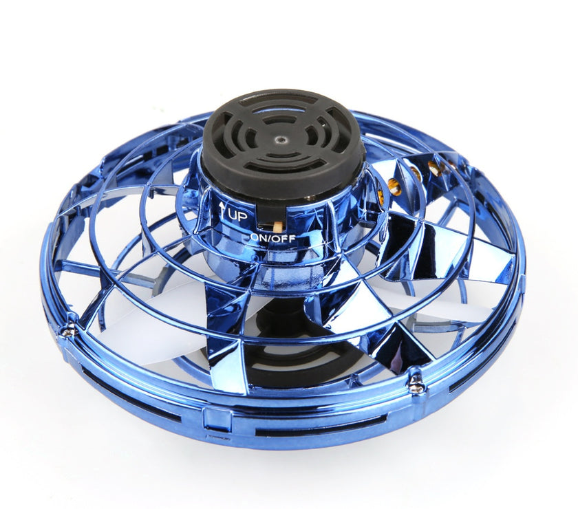 Mini Fingertip Gyro Interactive Decompression Toy Drone LED UFO Type Flying Helicopter Spinner Toy Kids
