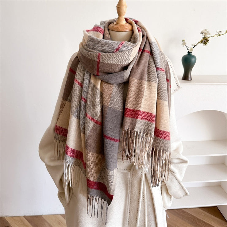Unisex Autumn And Winter All-matching Tassel Scarf