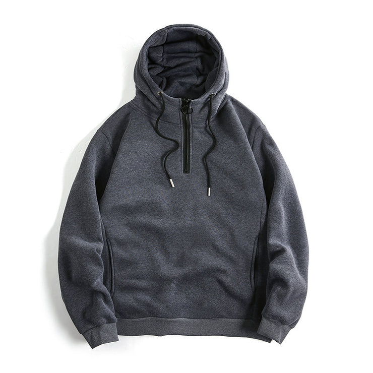 Men's Loose Casual Solid Color Hoodie